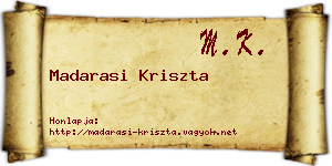 Madarasi Kriszta névjegykártya